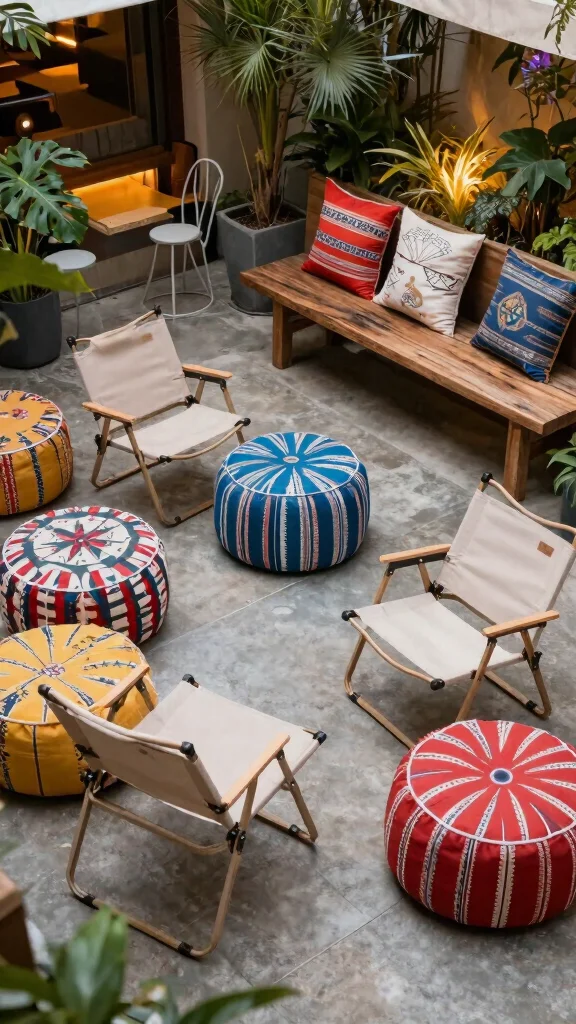 19 Cozy Patio Garden Ideas to Create Your Urban Oasis - 19. Flexible Seating Options 1