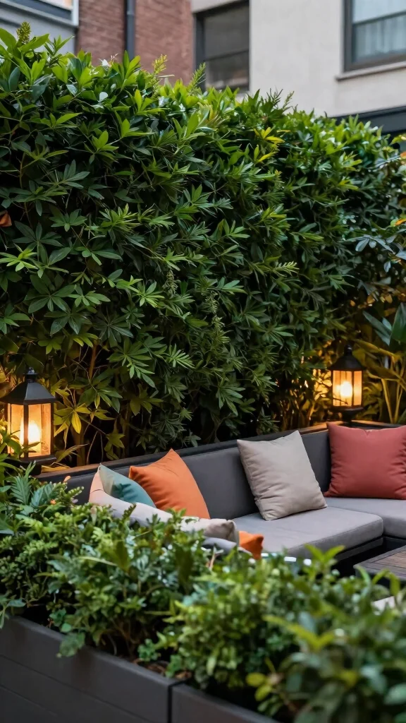 19 Cozy Patio Garden Ideas to Create Your Urban Oasis - 8. Beautiful Hedges or Screens 1
