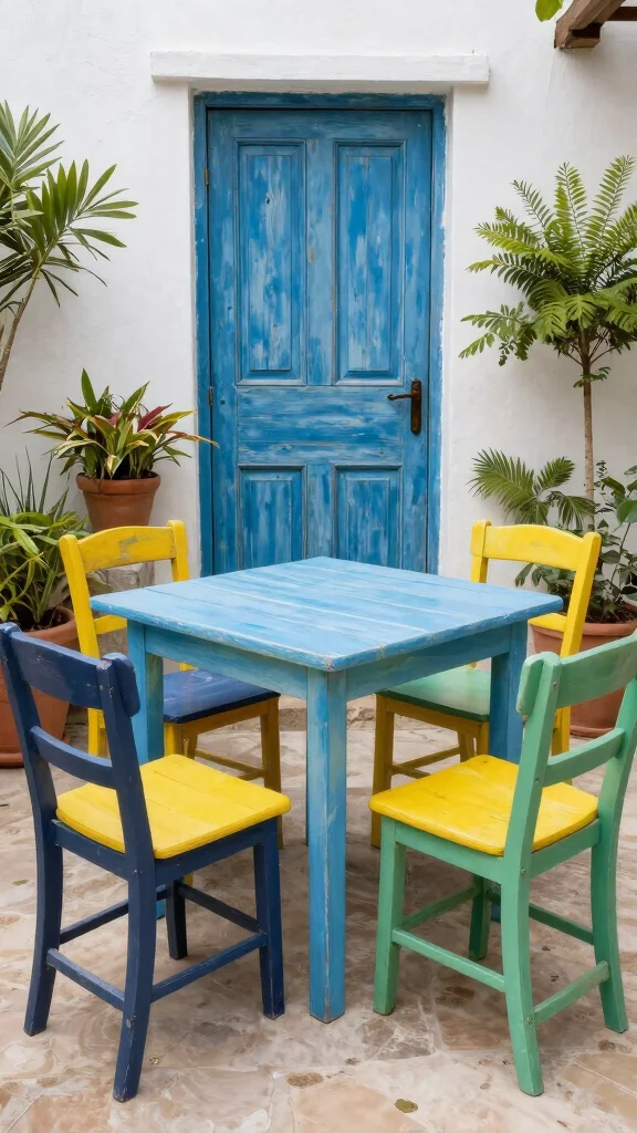 19 Cozy Patio Garden Ideas to Create Your Urban Oasis - 9. Upcycled Furniture for a Unique Touch 1