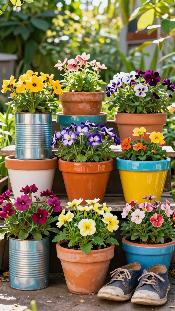 19 Creative DIY Garden Decor Hacks You Need to Try This Weekend! - 1. Upcycled Flower Pots 1