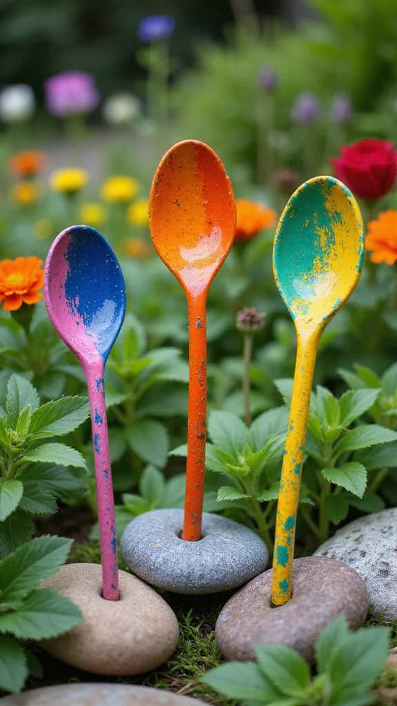 19 Creative DIY Garden Decor Hacks You Need to Try This Weekend! - 9. Unique Garden Markers 1