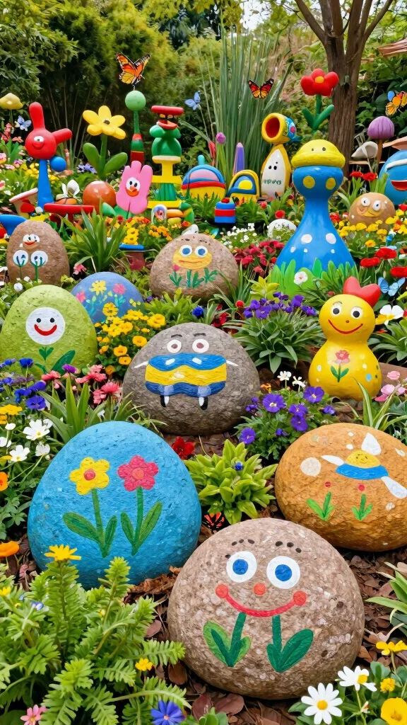 19 DIY Garden Features That Will Make Your Neighbors Envious! - 10. Playful Garden Art 1