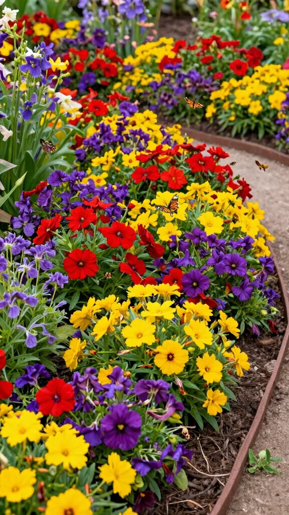 19 DIY Garden Features That Will Make Your Neighbors Envious! - 17. Bright Flower Beds 1