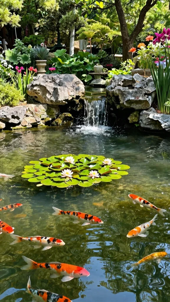 19 DIY Garden Features That Will Make Your Neighbors Envious! - 2. Tranquil Pond Water Features 1