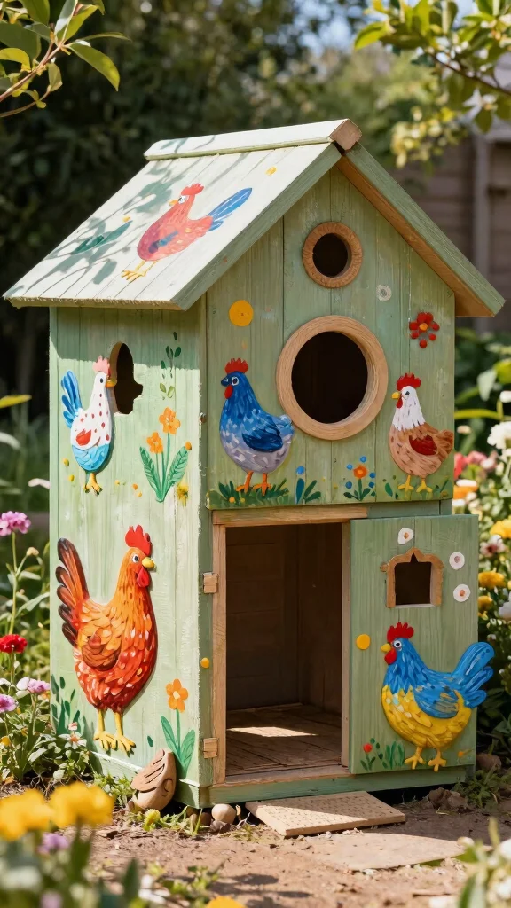 19 DIY Sustainable Coop Aesthetics That Will Transform Your Homestead! - 13. Chicken Themed Art 1
