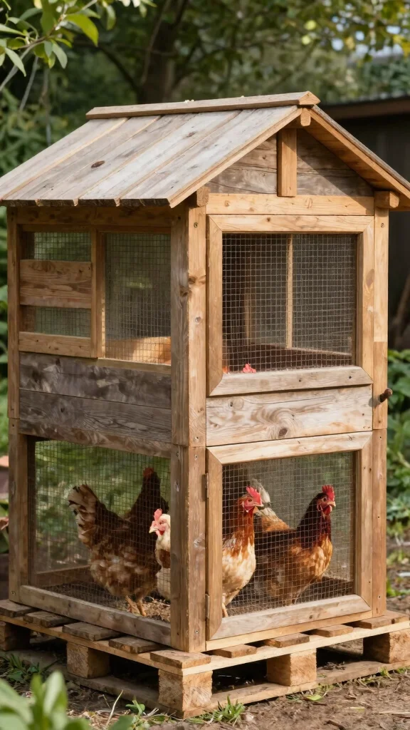 19 DIY Sustainable Coop Aesthetics That Will Transform Your Homestead! - 4. Pallet Chicken Coop 1