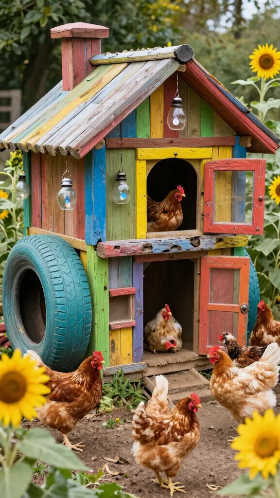 19 DIY Sustainable Coop Aesthetics That Will Transform Your Homestead! - 6. Recycled Materials for Coop Decorations 1