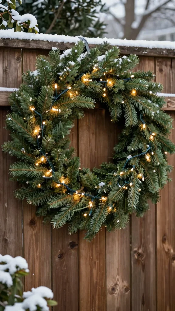 19 Festive Garden Lighting Ideas to Brighten Your Holidays - 16. Decorative Holiday Wreaths with Lights 1
