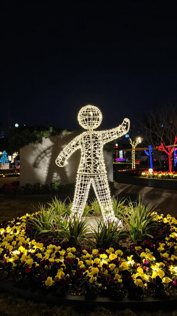 19 Festive Garden Lighting Ideas to Brighten Your Holidays - 7. Cheerful Christmas Spotlighting 1