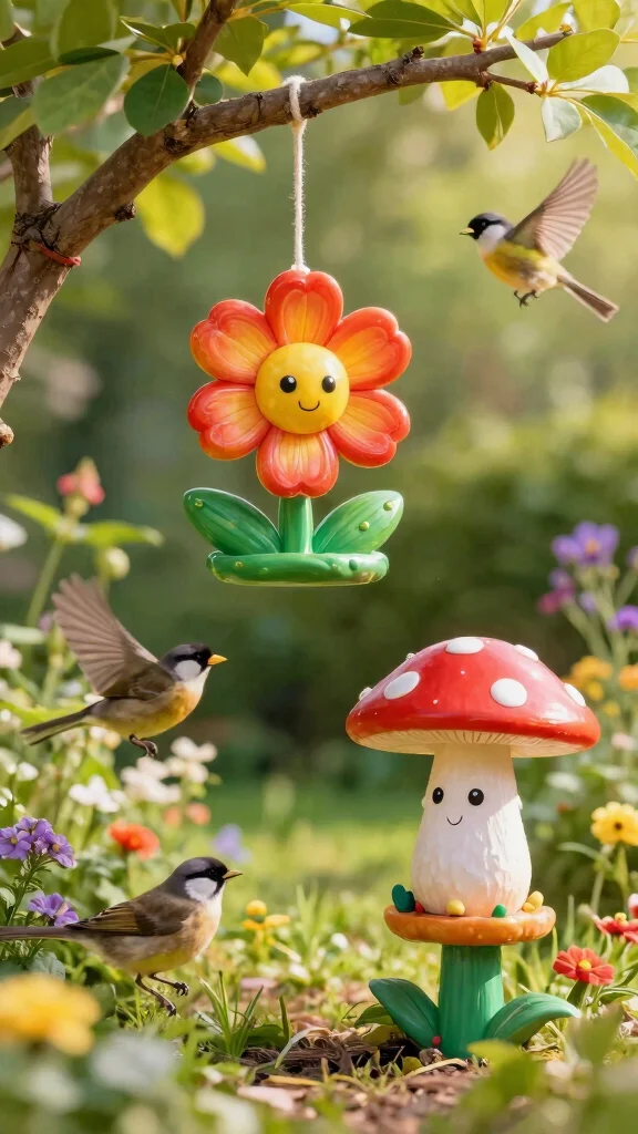 19 Whimsical Garden Decor Ideas That Will Make You Smile Every Day! - 16. Whimsical Bird Feeders 1