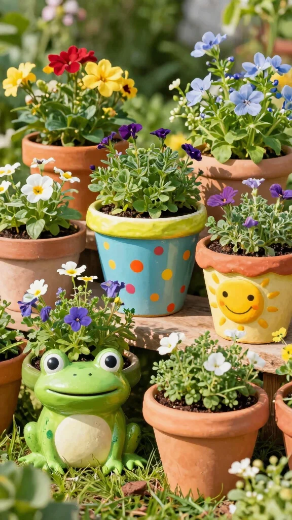19 Whimsical Garden Decor Ideas That Will Make You Smile Every Day! - 3. Playful Plant Pots 1