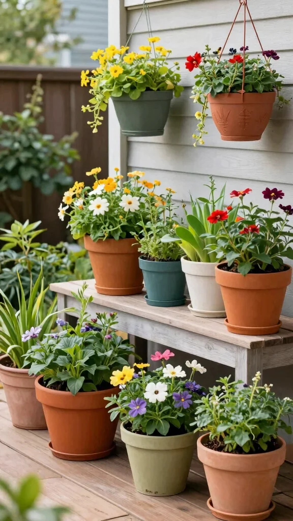 20 Creative Deck Ideas to Maximize Small Spaces . - 14. Container Gardening 1