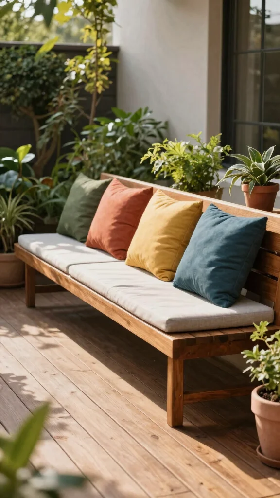 20 Creative Deck Ideas to Maximize Small Spaces . - 4. Floating Bench Seating 1