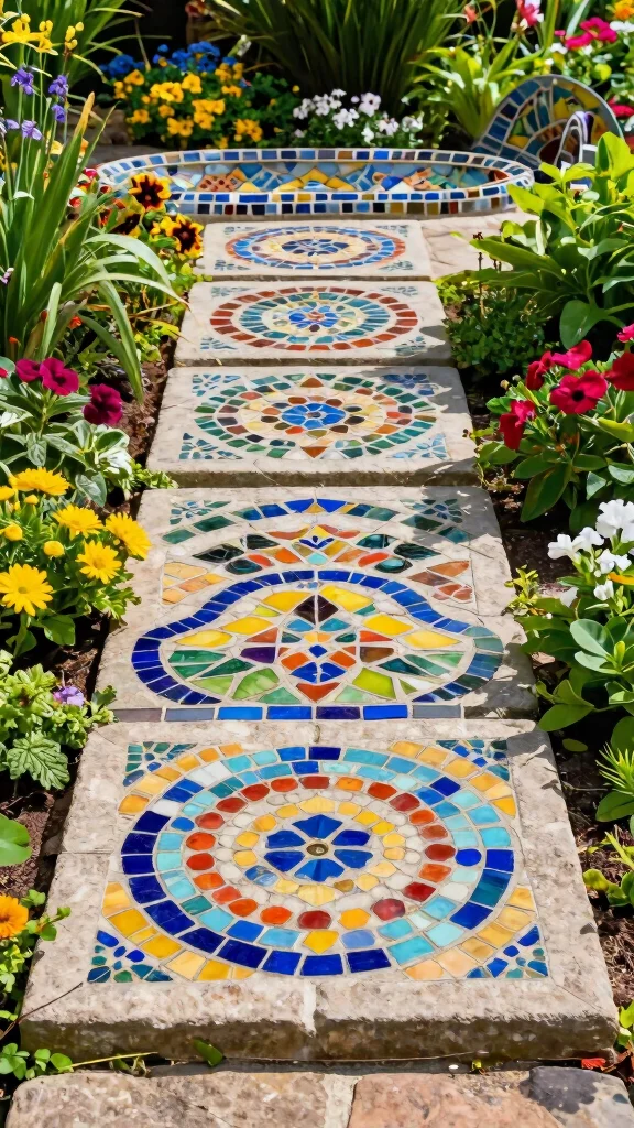 20 Decorative DIY Garden Sculptures That Will Wow Your Neighbors! - 11. Mosaic Garden Art 1