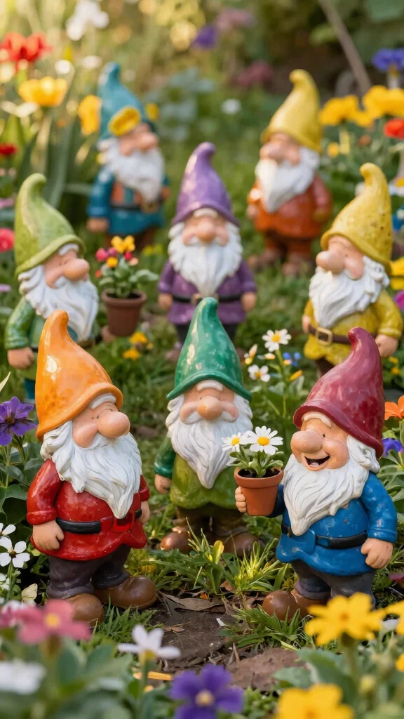 20 Decorative DIY Garden Sculptures That Will Wow Your Neighbors! - 13. Playful Garden Gnomes 1