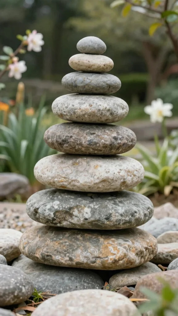 20 Decorative DIY Garden Sculptures That Will Wow Your Neighbors! - 16. Stacked Garden Stones 1