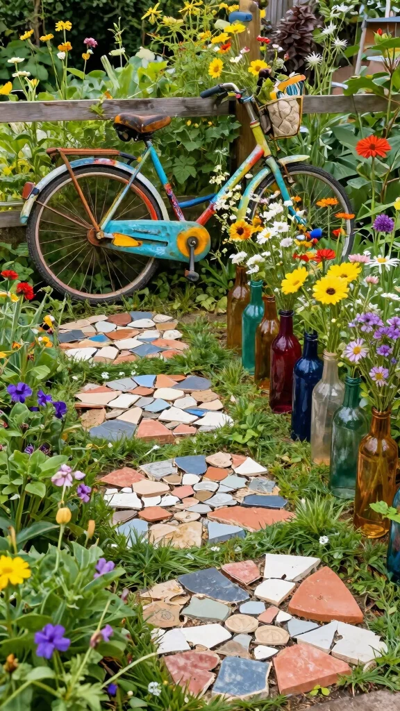 20 Decorative DIY Garden Sculptures That Will Wow Your Neighbors! - 2. Recycled Garden Art 1