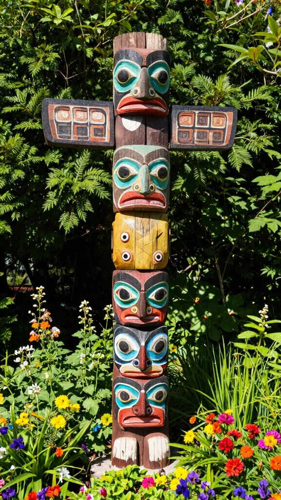 20 Decorative DIY Garden Sculptures That Will Wow Your Neighbors! - 4. Garden Totem Poles 1