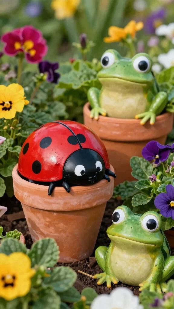 20 Decorative DIY Garden Sculptures That Will Wow Your Neighbors! - 8. Terracotta Pot Critters 1