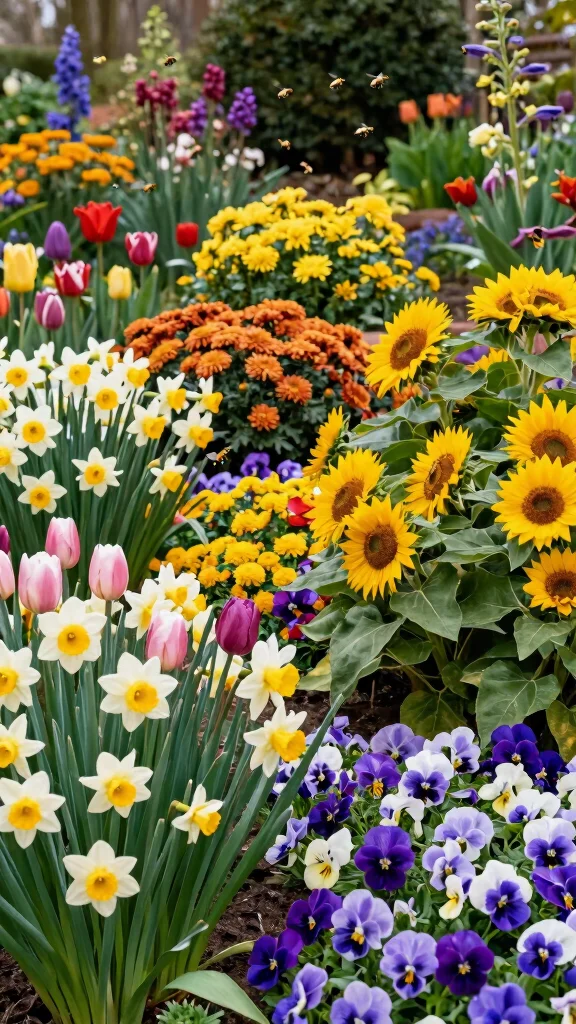 20 Family-Friendly Seasonal Garden Styling Ideas That Everyone Will Love! - 4. Seasonal Blooms 1