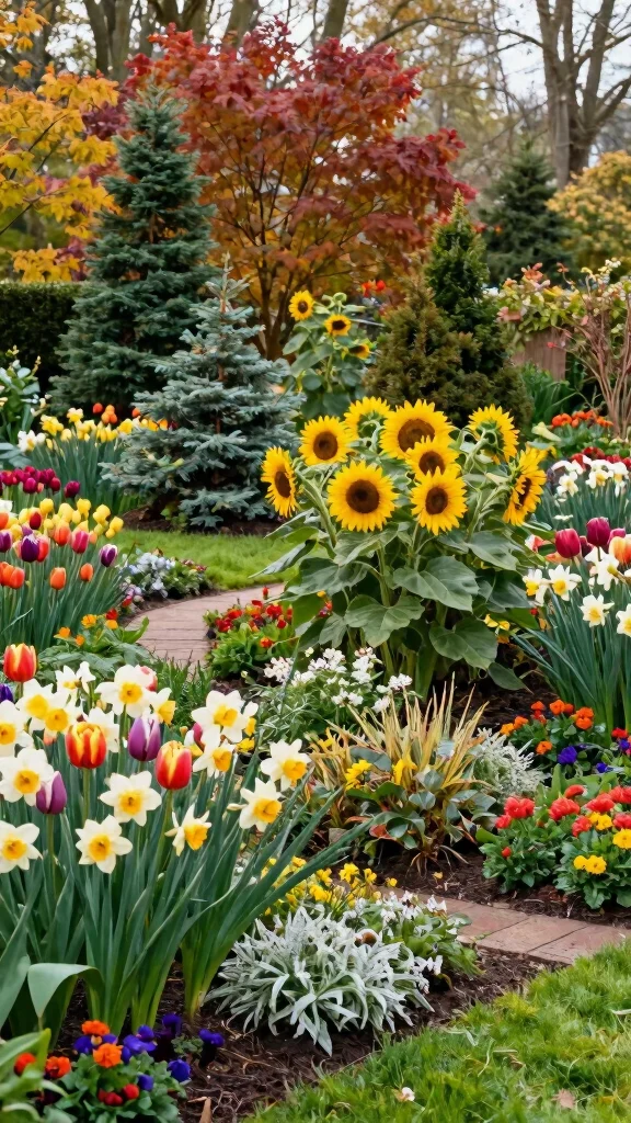 20 Modern Backyard Garden Designs That Will Inspire Your Green Thumb! - 20. Seasonal Gardens for Year-Round Interest 1