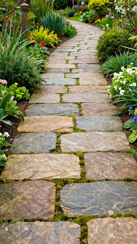 20 Modern Garden Aesthetic Trends That Redefine Outdoor Living! - 6. Natural Stone Pathways: Earthy Elegance 1