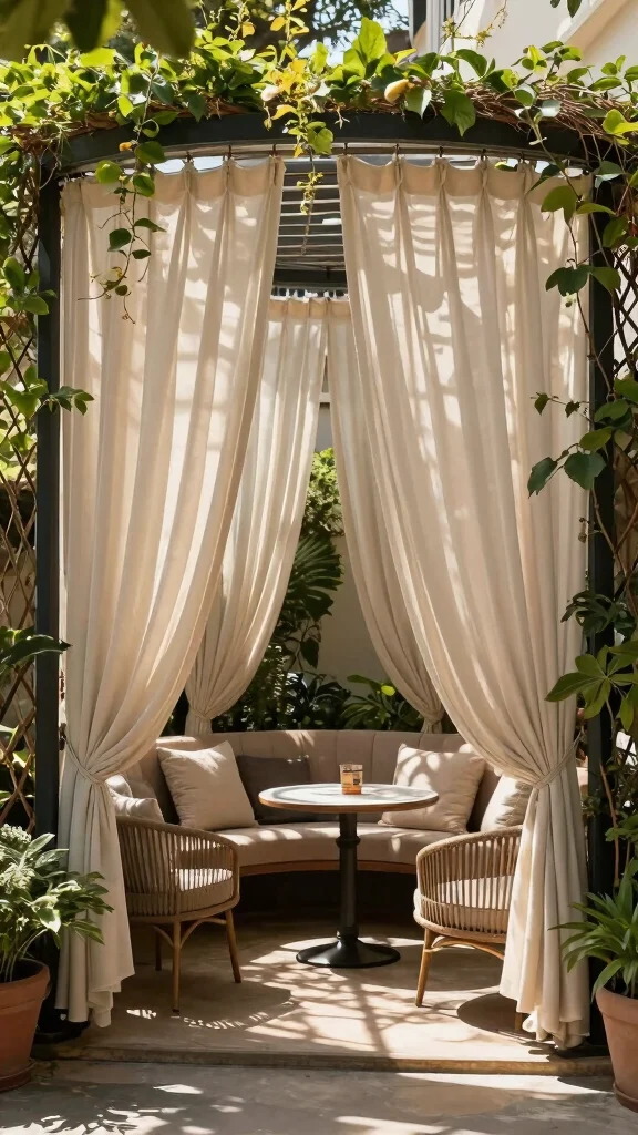 20 Outdoor Furniture Styling Secrets That Will Transform Your Patio Into a Dreamy Oasis! - 12. Create Privacy with Screens or Curtains 1