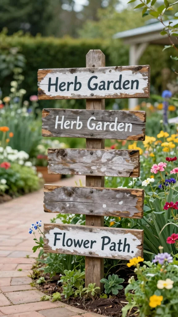 20 Rustic Garden Decor Ideas That'll Make Your Outdoor Space Shine (#5 Is a Must-See!) - 12. Rustic Garden Signage 1