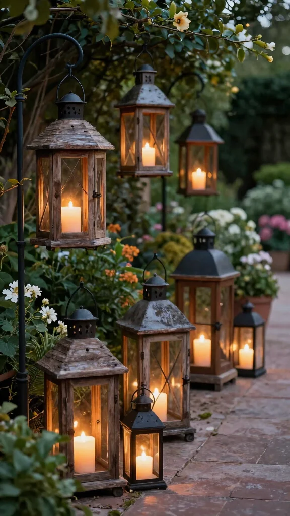 20 Rustic Garden Decor Ideas That'll Make Your Outdoor Space Shine (#5 Is a Must-See!) - 16. Rustic Lanterns 1
