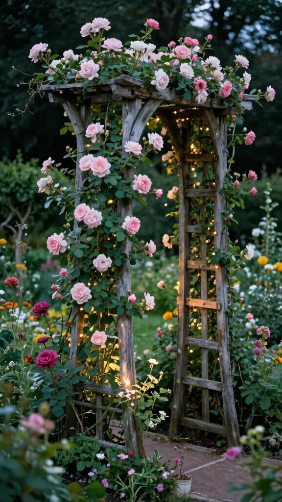 20 Rustic Garden Decor Ideas That'll Make Your Outdoor Space Shine (#5 Is a Must-See!) - 18. Garden Trellis 1