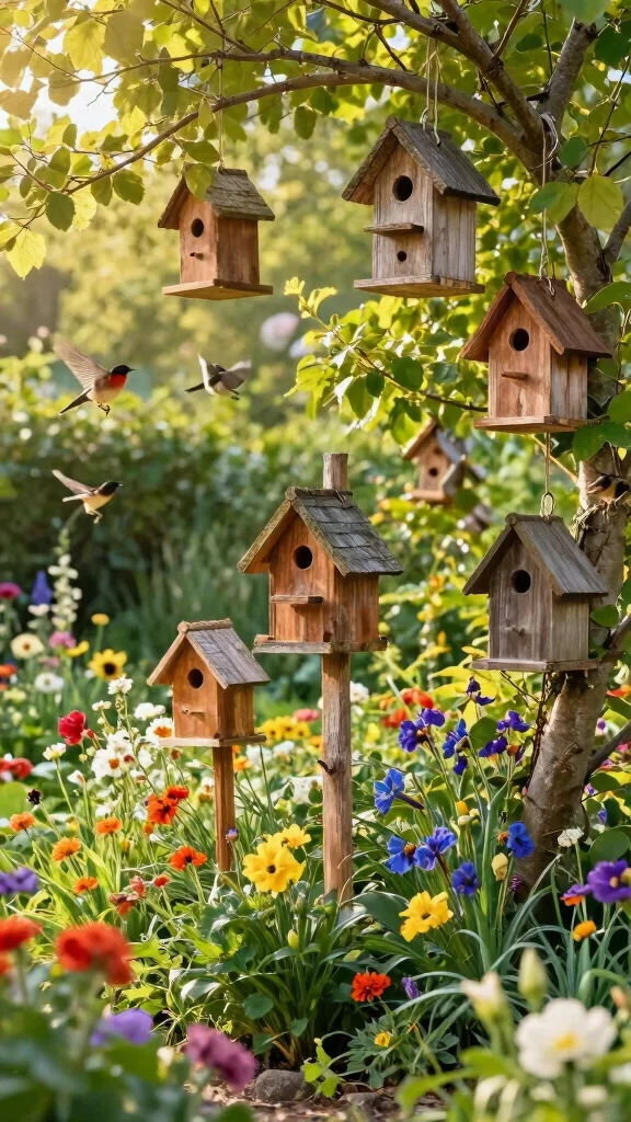 20 Rustic Garden Decor Ideas That'll Make Your Outdoor Space Shine (#5 Is a Must-See!) - 6. Rustic Birdhouses 1