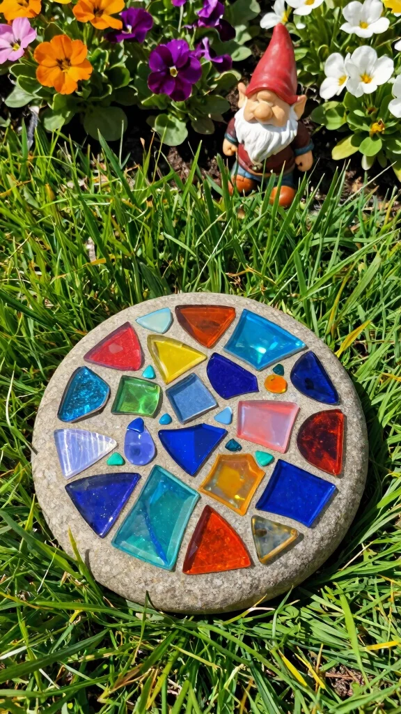 20 Rustic Garden Decor Ideas That'll Make Your Outdoor Space Shine (#5 Is a Must-See!) - 8. Mosaic Garden Art 1