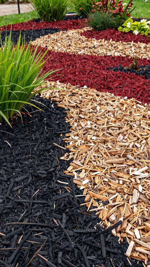20 Water-Efficient Garden Designs That Are as Beautiful as They Are Sustainable! - 19. Artistic Use of Colorful Mulch 1