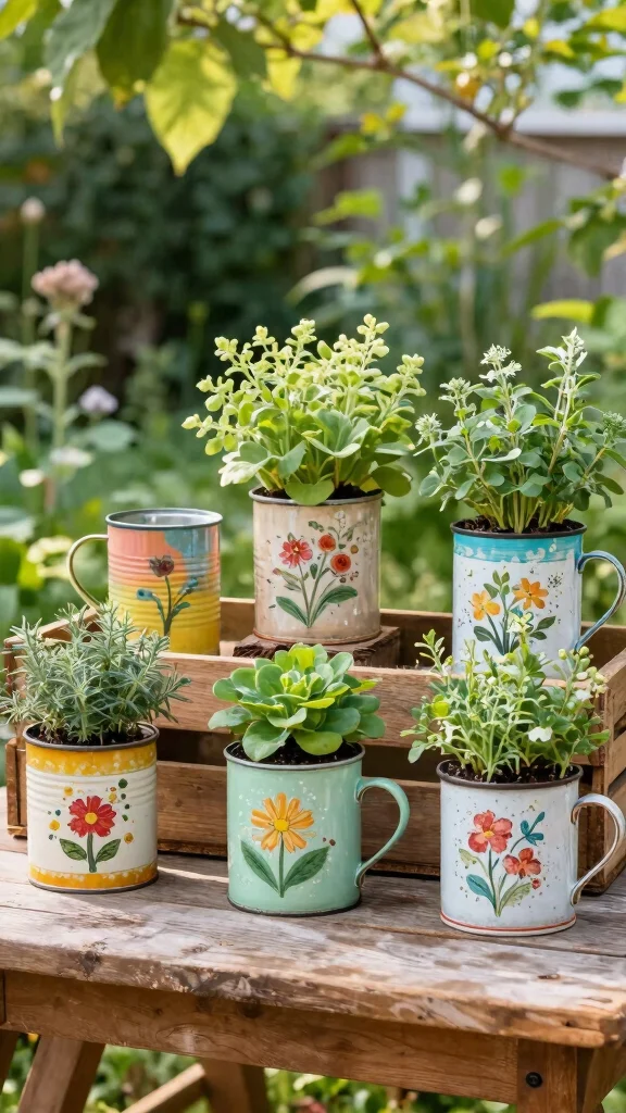 21 Eco-Friendly Bohemian Garden Decor Ideas for the Conscious Homeowner! - 1. Recycled Planters 1