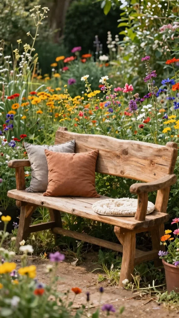 21 Eco-Friendly Bohemian Garden Decor Ideas for the Conscious Homeowner! - 3. Rustic Wooden Furniture 1