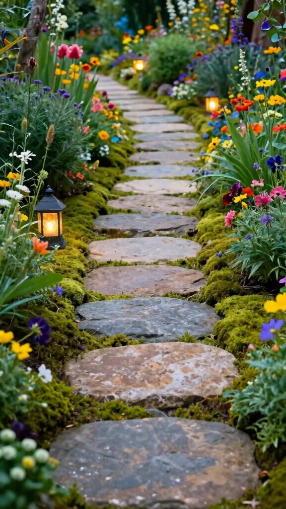 21 Eco-Friendly Bohemian Garden Decor Ideas for the Conscious Homeowner! - 4. Natural Stone Pathways 1