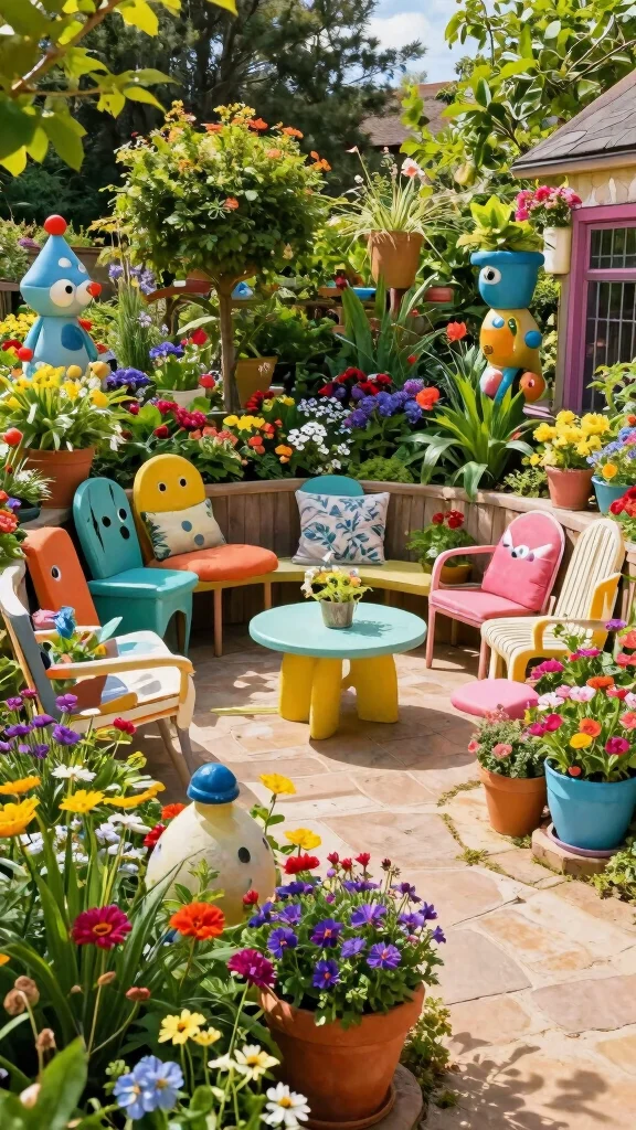 21 Elegant Decorative Garden Terraces That Will Transform Your Outdoor Escape! - 9. Whimsical Garden Retreat 1