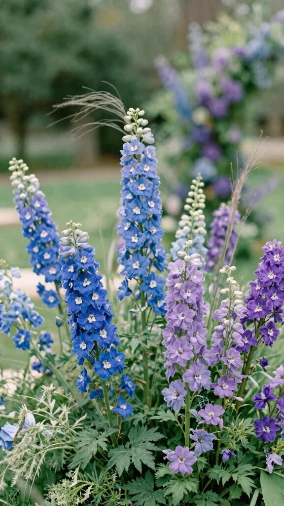 21 Gorgeous Seasonal Tropical Flowers That Will Make Your Wedding Unforgettable! - 14. Delphinium: Outdoor Elegance 1