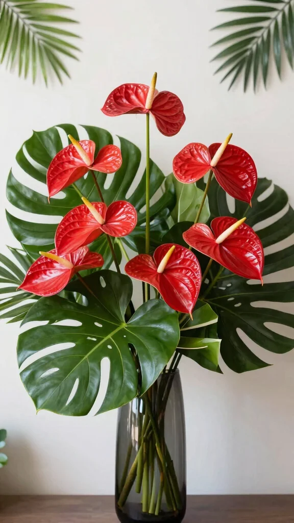 21 Gorgeous Seasonal Tropical Flowers That Will Make Your Wedding Unforgettable! - 4. Anthuriums: The Unique Showstopper 1