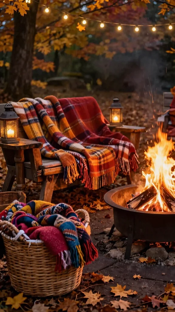 21 Inviting Fire Pit Ideas Perfect for Autumn Gatherings with Friends! - 4. Warm Throw Blankets 1