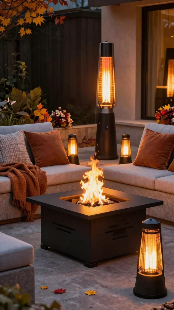 21 Inviting Fire Pit Ideas Perfect for Autumn Gatherings with Friends! - 8. Personalized Heat Lamps 1