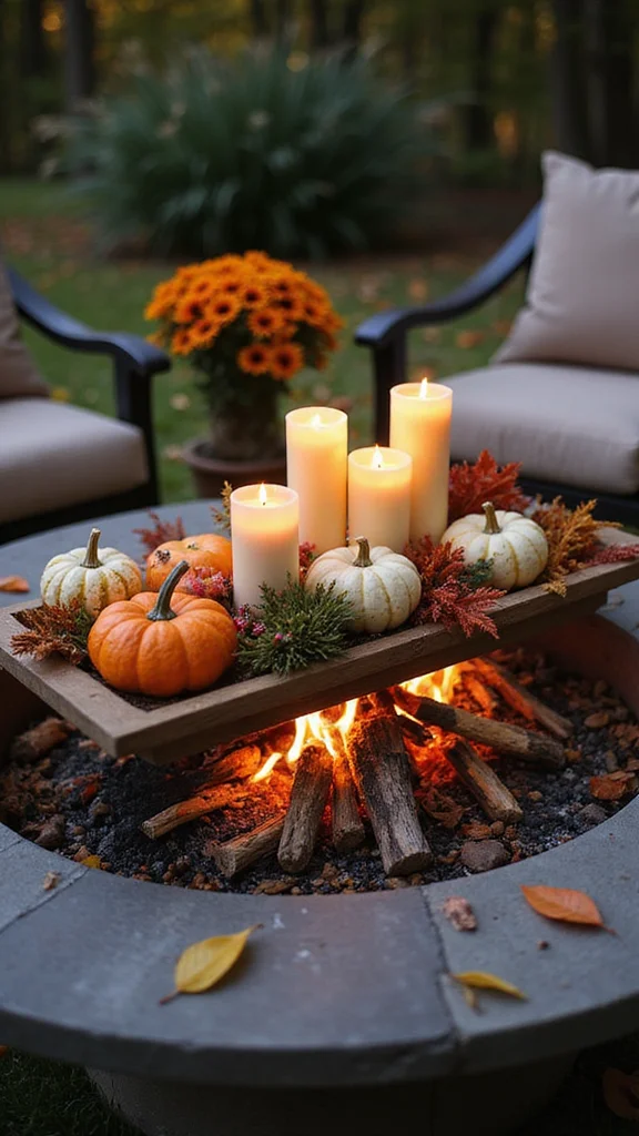 21 Inviting Fire Pit Ideas Perfect for Autumn Gatherings with Friends! - 9. Seasonal Centerpieces 1