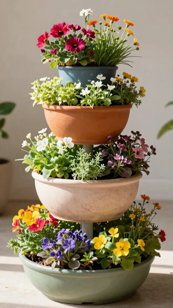 22 Space-Saving Elevated Garden Beds That Maximize Your Gardening Potential! - 11. Stackable Planters 1