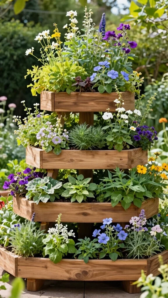 22 Space-Saving Elevated Garden Beds That Maximize Your Gardening Potential! - 13. Multi-Level Planter 1