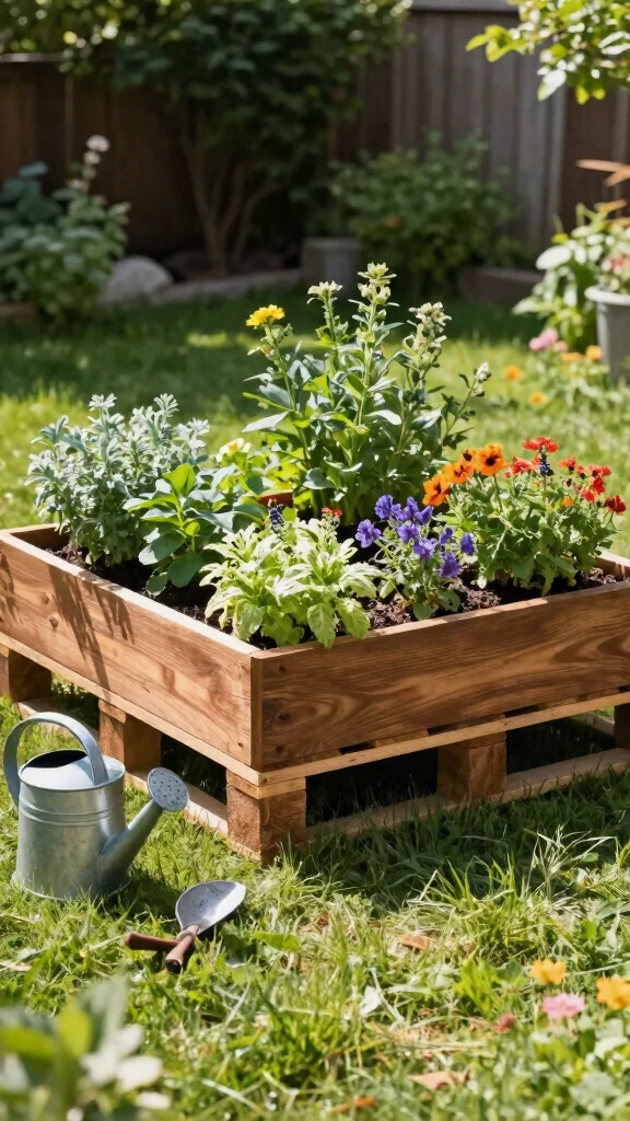 22 Space-Saving Elevated Garden Beds That Maximize Your Gardening Potential! - 3. Pallet Garden Bed 1