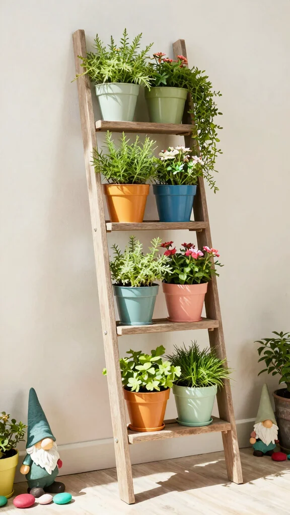 22 Space-Saving Elevated Garden Beds That Maximize Your Gardening Potential! - 6. Ladder Planter 1