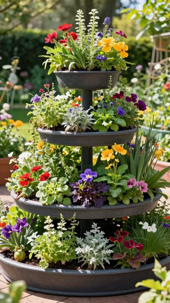 22 Space-Saving Elevated Garden Beds That Maximize Your Gardening Potential! - 9. Tiered Planter Box 1
