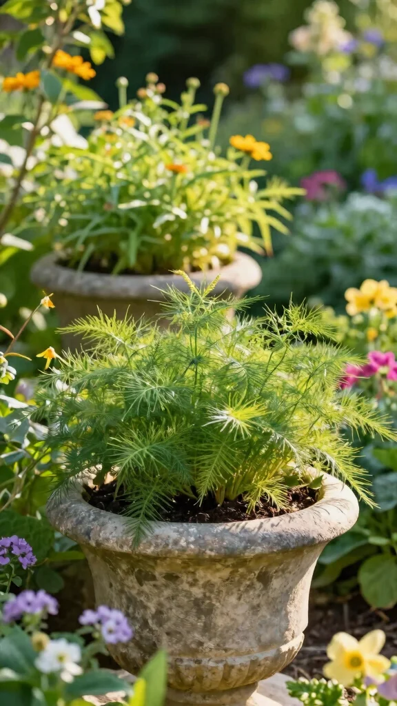 23 Decorative Planters for Bug-Repelling Herbs to Enhance Your Outdoor Space! - 18. Natural Stone: Fennel Favourites 1