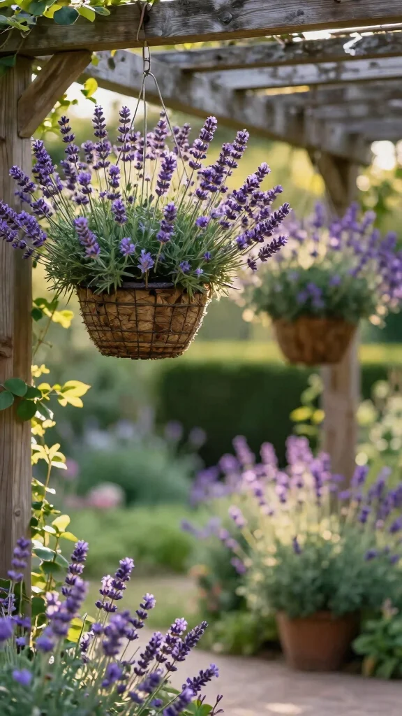 23 Decorative Planters for Bug-Repelling Herbs to Enhance Your Outdoor Space! - 4. Hanging Gardens: Lavender Luxury 1