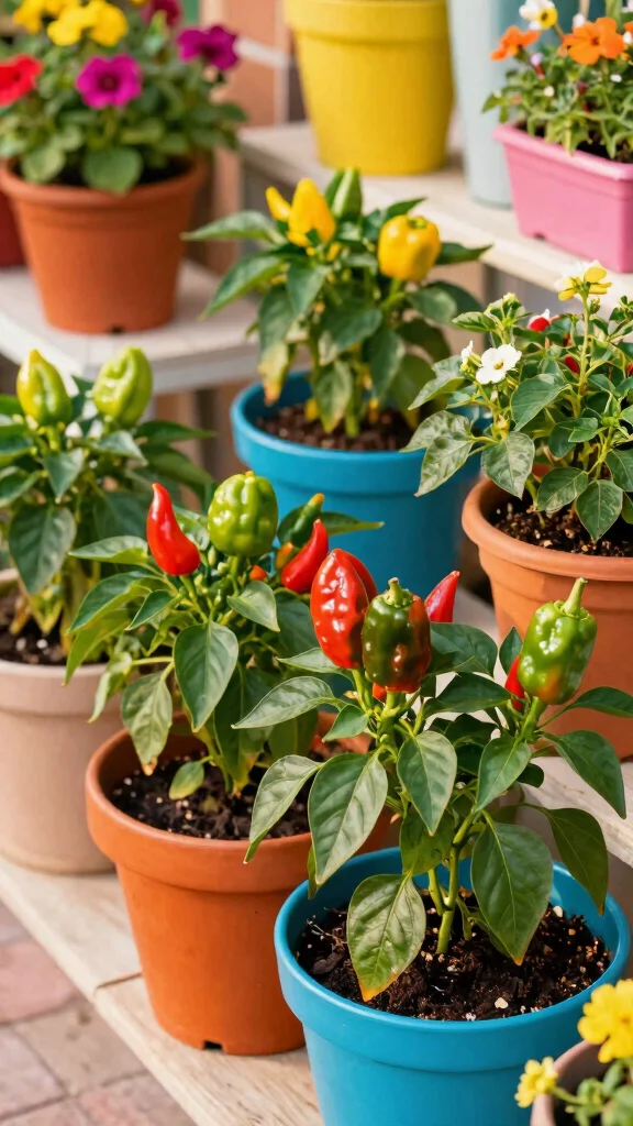 23 Decorative Planters for Bug-Repelling Herbs to Enhance Your Outdoor Space! - 9. Creative Containers: Pepper Plants 1